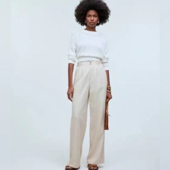 Madewell The Harlow Wide Leg Pant in Drapey Twill - Harvest Moon - Picture 1 of 3